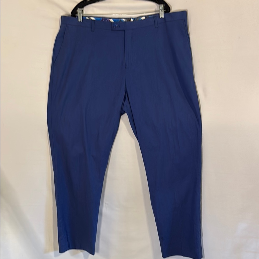Paisley & Gray Slim Fit Blue Linen Chino Pants Tailored Fit Men 42x32 NWT